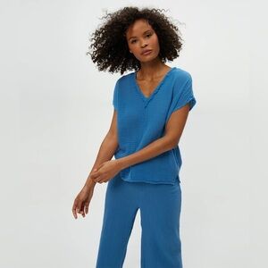 Michael Stars Draya V-Neck Top in Capri, size S